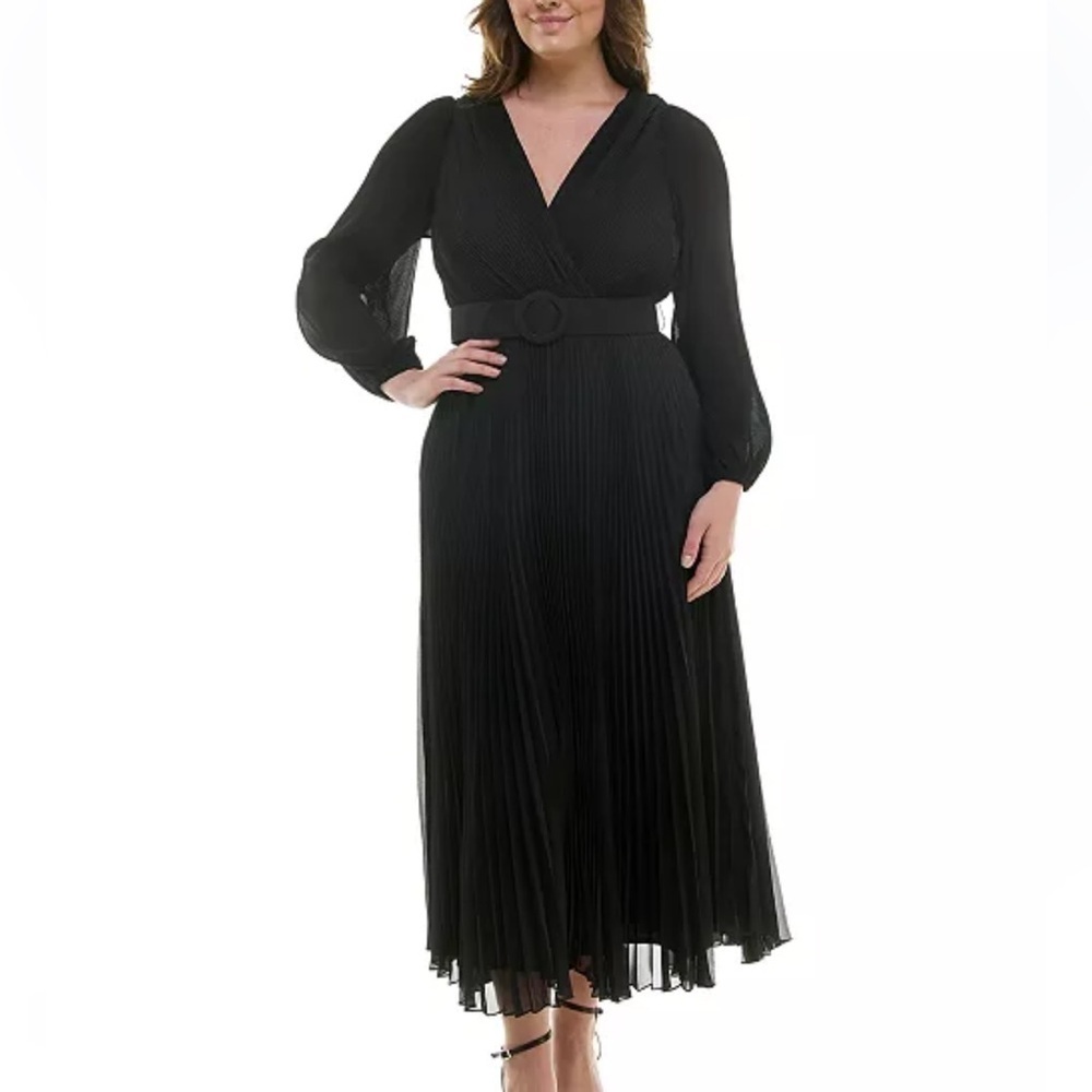 Taylor Pleated Belted Maxi Dress